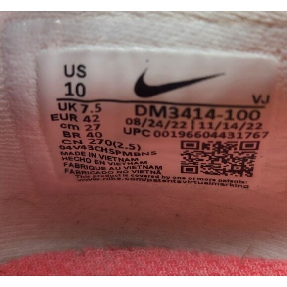 Nike Pegasus Turbo Next Nature Womens Sz 10 White Pink Running Shoes DM3414-100 - Picture 9 of 9